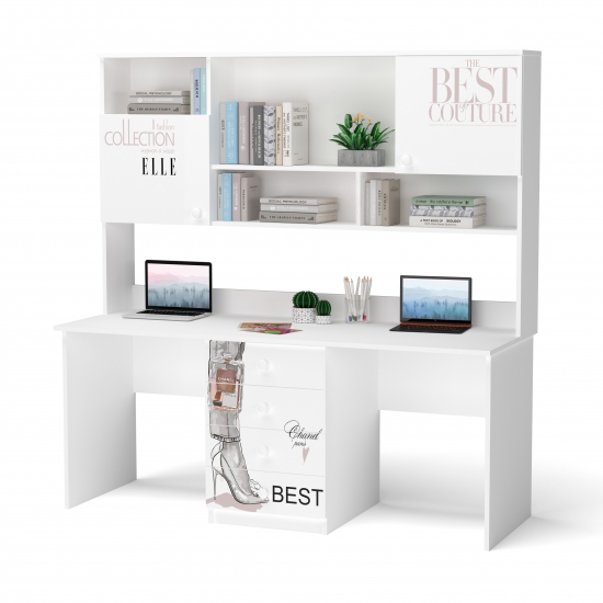 Стіл подвійний з надбудовою 