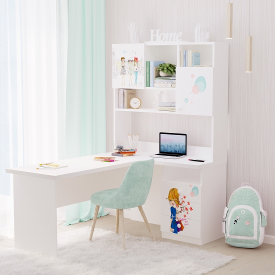 Стіл кутовий з надбудовою 