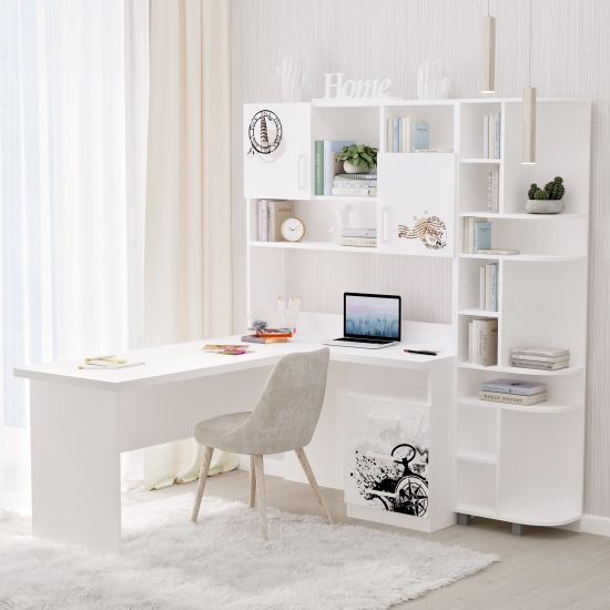 Кутовий стіл з надбудовою та еркером 