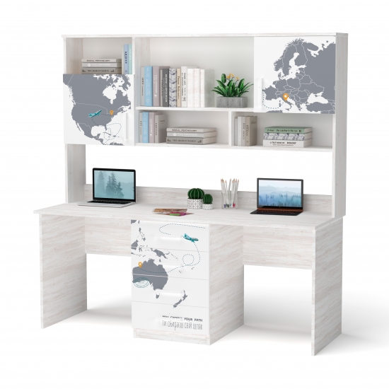 Стіл подвійний з надбудовою 