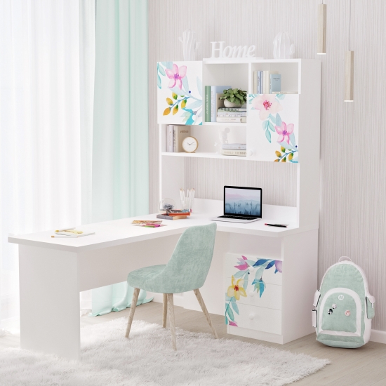 Стіл кутовий з надбудовою «Квіти»