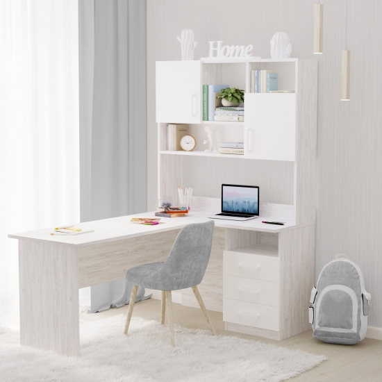 Кутовий стіл з надбудовою 