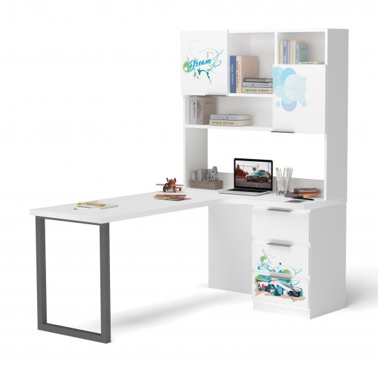 Стіл кутовий з надбудовою 