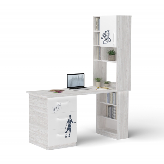 Стіл з кутовою надбудовою Футбол + Аляска