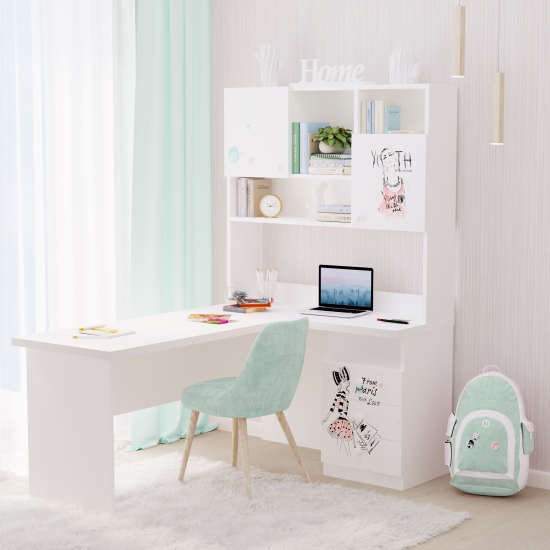 Стіл кутовий з надбудовою 