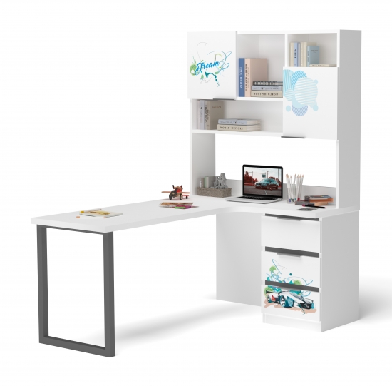 Стіл кутовий з надбудовою 