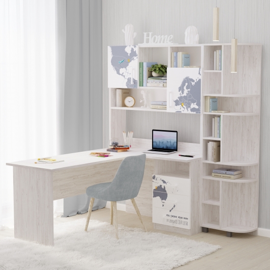 Стіл кутовий з надбудовою та еркером 