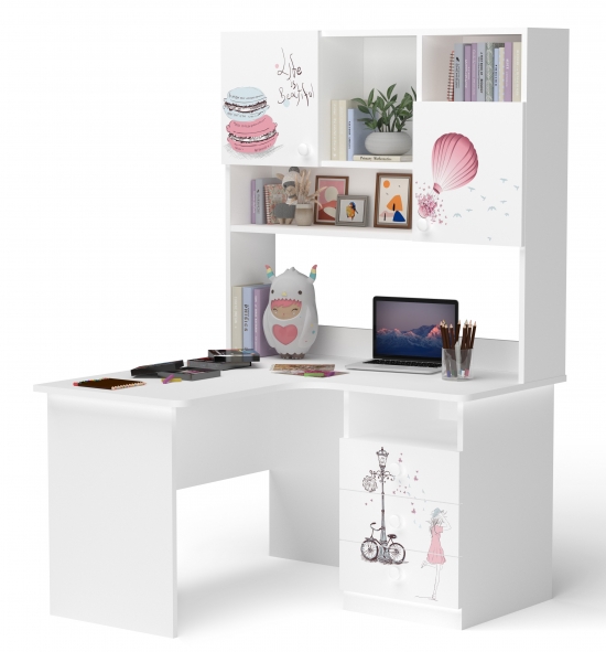 Стіл кутовий з надбудовою 