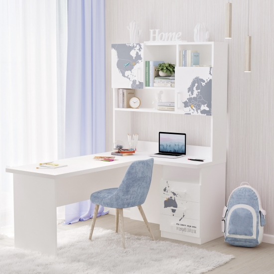 Стіл кутовий з надбудовою 