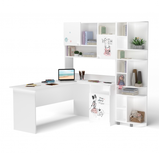 Кутовий стіл з надбудовою та еркером 