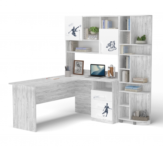 Стіл кутовий з надбудовою та еркером 