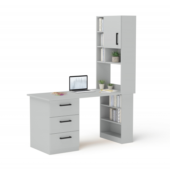 Стіл з кутовою надбудовою Сірий