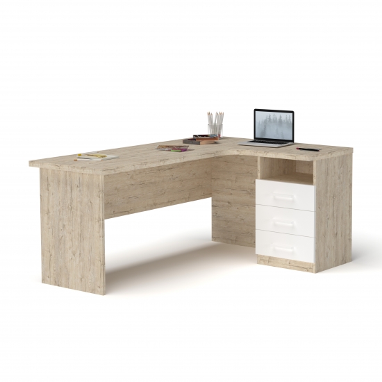 Стіл кутовий Дуб Шервуд + Білий