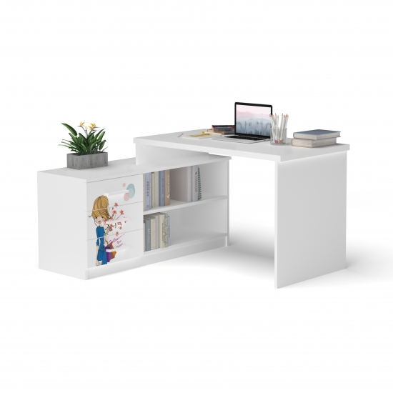 Стіл кутовий з тумбою 