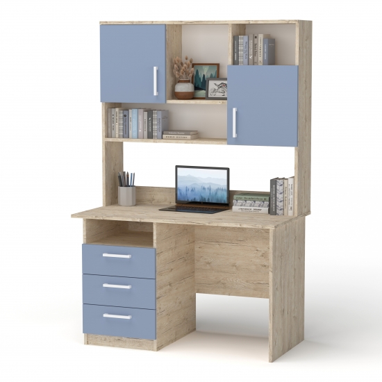 Стіл з надбудовою Дуб Шервуд з Блакитним