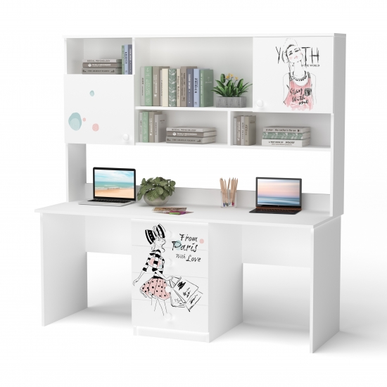 Стіл подвійний з надбудовою 