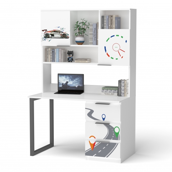 Стіл Auto Ауді з надбудовою Білий 3