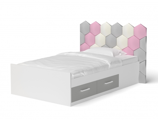 Кровать с мягкими панелями сотами