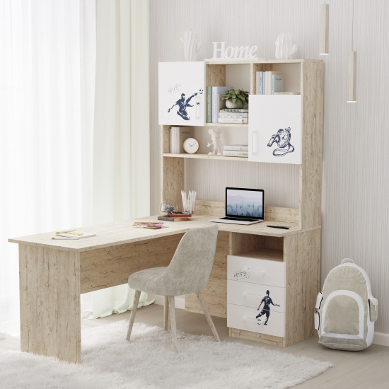 Стіл кутовий з надбудовою 