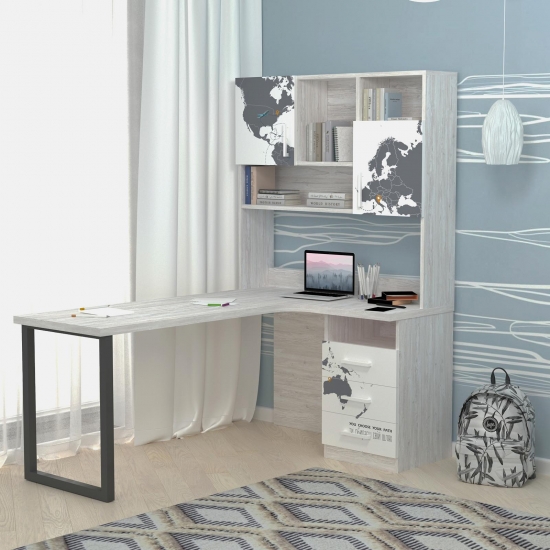 Стіл кутовий з металевою стійкою 