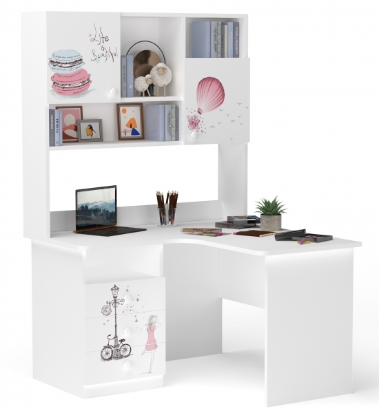 Стіл кутовий з надбудовою 