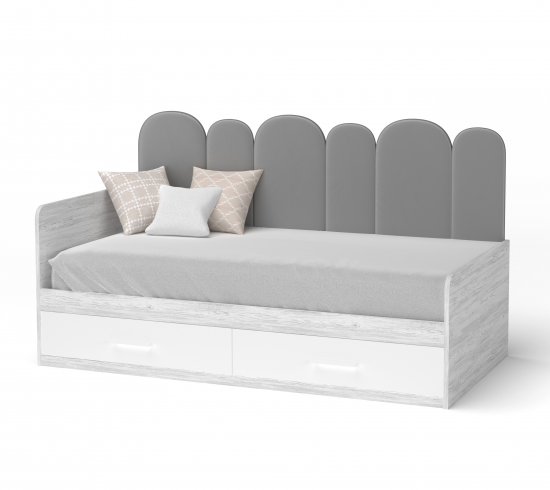 Ліжко з м'якою спинкою 