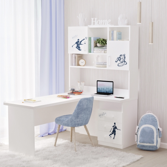 Кутовий стіл з надбудовою 