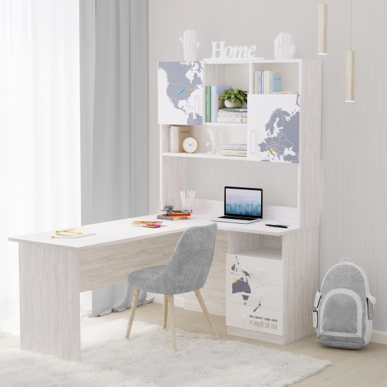 Стіл кутовий з надбудовою 