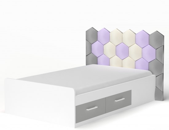 Ліжко з м'якими панелями сотами 1 Фото №2