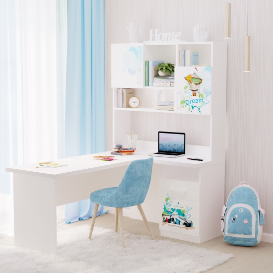 Стіл кутовий з надбудовою 