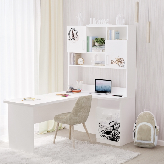 Стіл кутовий з надбудовою 