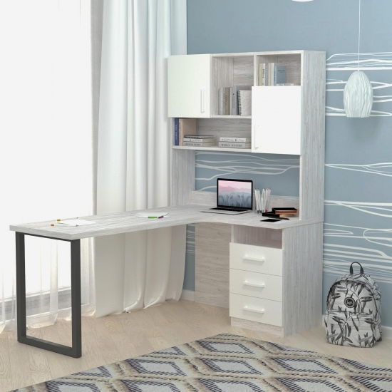 Стіл кутовий з мталеовою стійкою Аляска