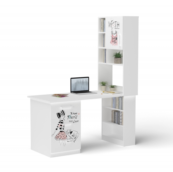 Стіл з кутовою надбудовою Гламур