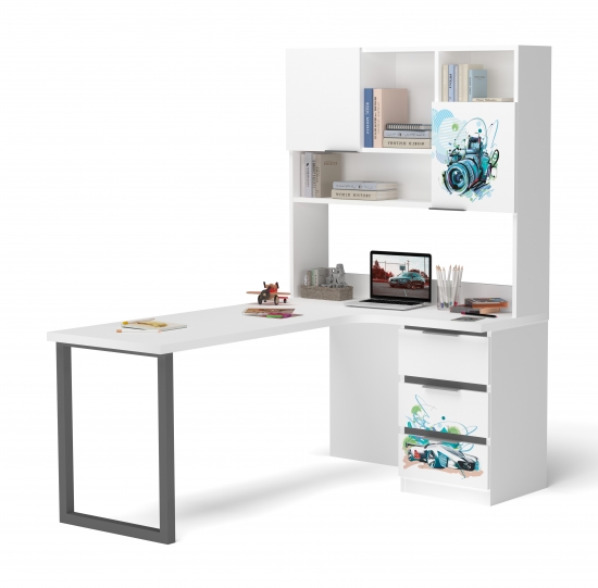 Стіл кутовий з надбудовою 