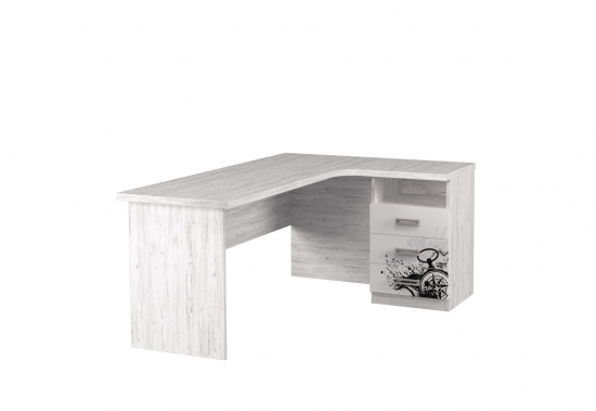 Стіл кутовий Аляска + Білий + Малюнок