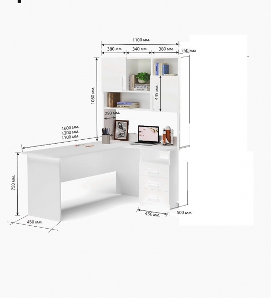Стіл кутовий з надбудовою «Париж» 3 Фото №3