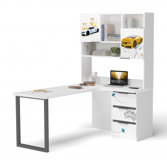 Стіл кутовий з надбудовою 