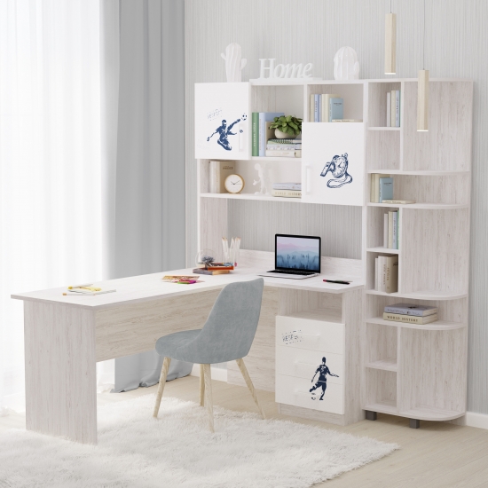 Стіл кутовий з надбудовою та еркером 