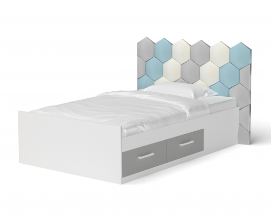 Ліжко з м'якими панелями сотами 3