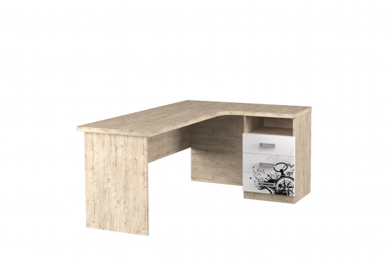 Стіл кутовий Аляска + Білий + Малюнок Фото №2