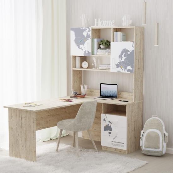 Стіл кутовий з надбудовою 