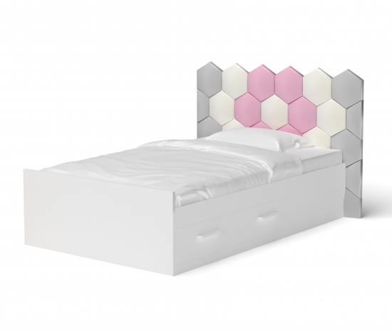Кровать с мягкими панелями сотами 1